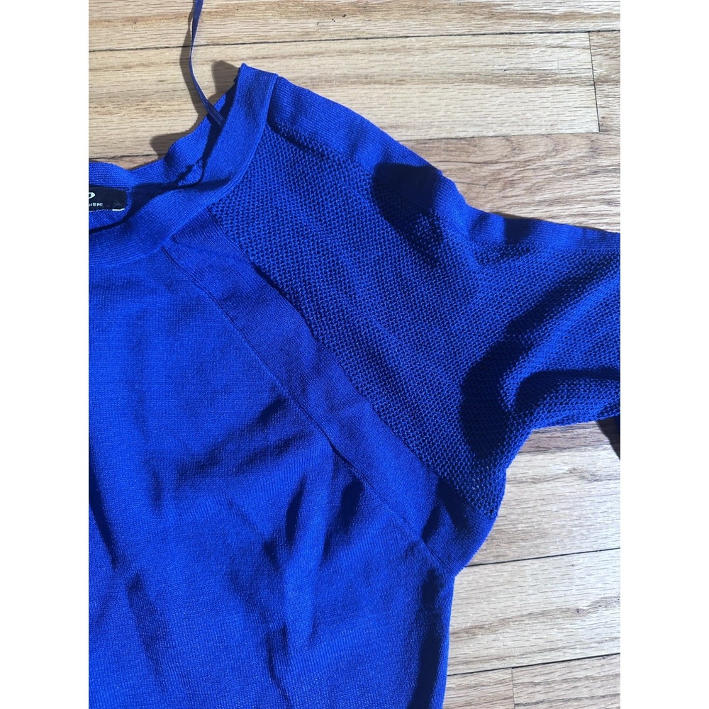 Avant Première Royal Blue Knit Bodycon Dress Size Small NWT Long Sleeve - Picture 6 of 8
